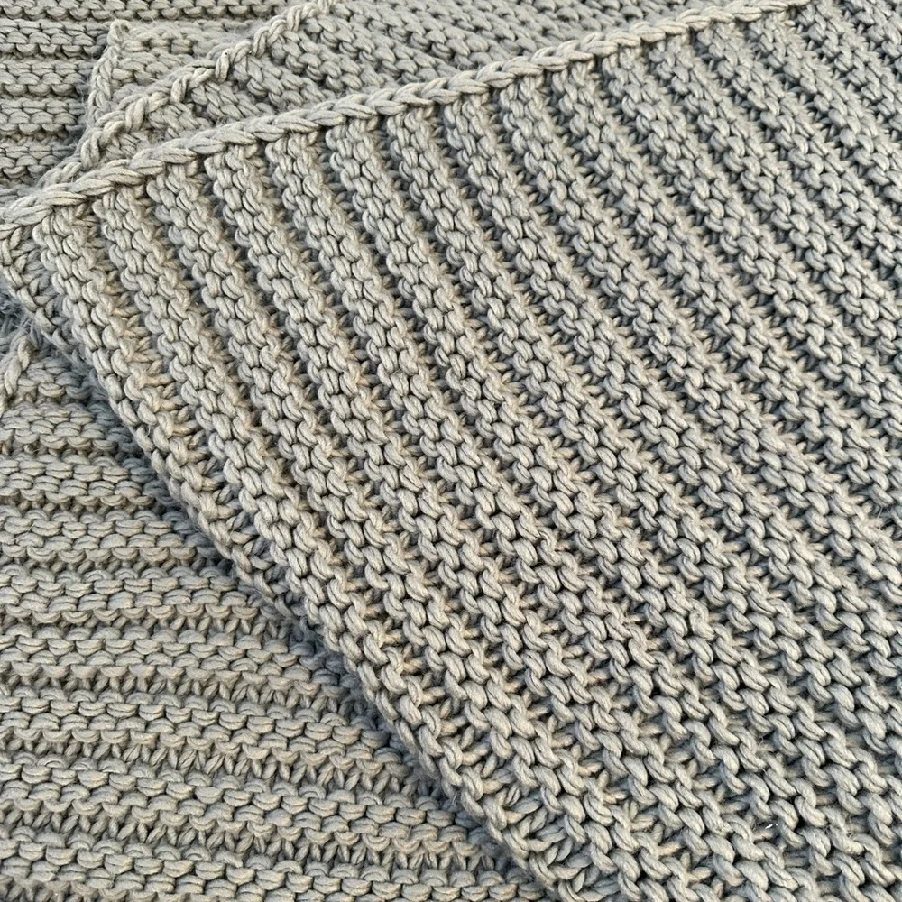West Elm Grey Acrylic Throw Blanket